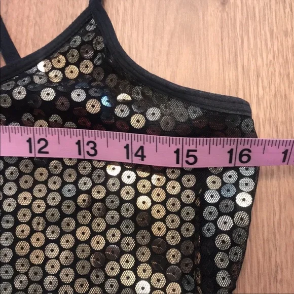 NWT Victoria Secret Gold Sequins with Black Mesh Overlay Top. - Picture 6 of 7
